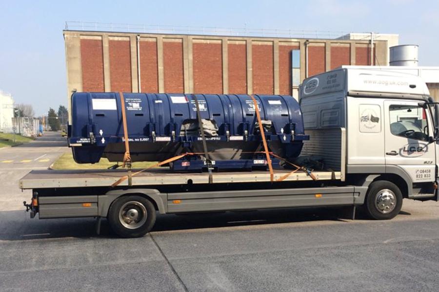 LCS Transport Aeroplane engine on lorry