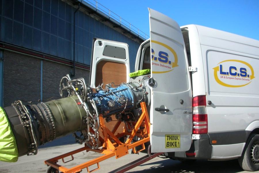 LCS Transport engine being loaded into van