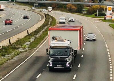 LCS Transport lorry with wide load on road