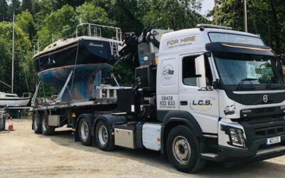 HiAb movement of boat to Exeter Quay