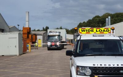 HiAb wide load movement with Escort from Newspace, Lydney