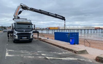 Early morning container delivery to Paignton Seafront